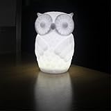 Suzzo Serenity Owl Night Light Lamp withタイマーバッテリーPoweredテーブルランプHoliday Giftsノベルティ照明Kid部屋パーティー装飾ウォームホ