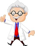 Wallmonkeys Professor Cartoon Thumb up Peel and Stick Wall Decals WM359280 (18 in H x 14 in W) [並行輸入