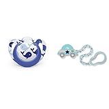 【セット買い】 NUK おしゃぶり ジーニアス2.0/S/シリコーン/ホエール OCNK4010111 + NUK おしゃぶりホルダー/カー BCNK0010102