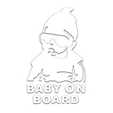BABY ON BOARD 赤ちゃん が乗っています 乗車中 ステッカー シール デカール (白色)