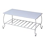 JKプラン ロートアイアンシリーズ コーヒーテーブル ホワイト iri-003-wh