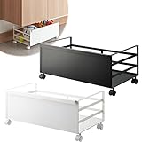 シューズラック スリム キャスター付き 下駄箱下収納ワゴン フレーム(ホワイト)