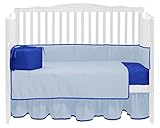 Baby Doll Bedding Solid Reversible Crib Bedding Set, Light Blue/Royal Blue by BabyDoll Bedding