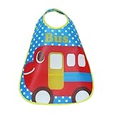 杜屋トヤ　ベビー用品　食事用スタイ　よだれかけ　ビブ　マジックテープ　かわいい　苺　アニマル　動物　カー　出産祝い　プレゼント　保育園　45 x 28 cm (B)