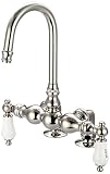 Water Creation F6-0016-05-PL Vintage Classic 3-3/8-Inch Center Deck Mount Tub Faucet with Gooseneck 