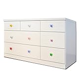 アルファタカバ ディズニー家具シリーズ セレクトミッキー 120cm幅3段ホワイト 取っ手オールミッキークリスタル