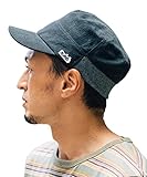 [ナコタ] LINEN COOL RIB WORK CAP リネン クール リブ ワークキャップ 帽子 麻 ツバ長 メンズ レディース 軽量 小さいサイズ アウトドア カジュアル 無地 春 夏 L(頭周り約57cm) ブラック