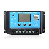 SUNIX　インテリジェント　20A　12V/24V　LCDディスプレイ　ソーラーパネル充電コントローラ　バッテリレギュレータ　デュアルUSBポート付き　SU704