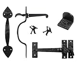 Iron Valley - Complete Heart Gate Latch Kit - Solid Cast Iron [並行輸入品]