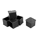 uxcell　家具保護　パイプキャップ　家具ラバーパッド　プロテクター　ラバー製　25mmx25mm 6個入　ブラック