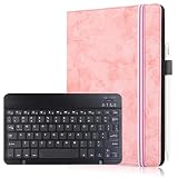 LUCA TE084M4V1-B ケース LUCA TE083M3N1-B ケース LUCA TE084M4V1-B/TE083M3N1-B キーボード 8インチ【TCZM】汎用タブレットケース 角度調整可能 四隅固定 ペン収納付き スタンド機能 Bluetooth キーボード キーボード付きケース 全面保護型 キーボード分離式 (ピンク, LUCA TE084M4V1-B)