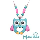 Munchables Kids Chewelry Necklace - Chewable Sensory Owl Necklace (Aqua) by Munchables Chewelry