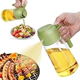 WANKODA 調理用オイルスプレー 2024年最新アップグレードオリーブオイルスプレー&ディスペンサー キッチン用 食品グレードのオイルスプレーボトル 料理、エアフライヤー、揚げ物、バーベキュー用 (グリーン 470ml)