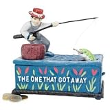5 " FishermanダイキャストIron Mechanical Coin Bank /ギフトTEM