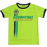 ボーイズキッズ[Blue Mart(ブルーマート)]男の子英字プリント入り|スポーツ半袖Ｔシャツ|綿100％ 120cm Ｂ柄-ライム