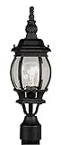 Livex Lighting 7522-04 Outdoor Post with Clear Beveled Glass Shades, Black [並行輸入品]