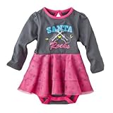 チェロキーベビー女子サンタRocksクリスマスチュールOnesieボディスーツ カラー: ピンク