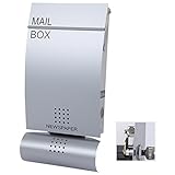 (レオン)LEON 郵便ポスト mail box デザイナーズ ポスト MB4501 ステンレス (マグネット付き) シルバー
