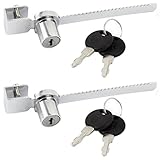 uxcell ケース窓ロック　スライドガラスドアロック　鍵入　キャビネット　メタル製　2個入