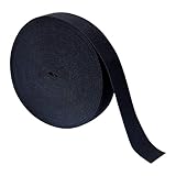 Charmoon 平ゴム ゴムベルト 業務用 長さ40m (ブラック, 幅3cm)