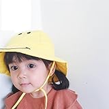 (マリア)MARIAHキャップ キッズ帽子 イエロー ベビー用ハット 赤ちゃん　子供 可愛い　男の子　女の子 紫外線 UVカット　韓国風　シンプル　夏物