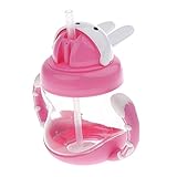 Baosity 全３色　カップ　赤ちゃん　ハンドル　ストロー　可愛い - ピンク