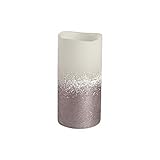 Gerson Everlasting Glow 42450 Battery Operated Wax Flameless LED Pillar Candle with Textured Wax Acc