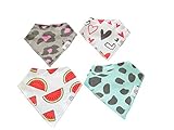 Baby Bandana Drool Bibs by Babi Bambino Vibrant Prints on Absorbent Organic Cotton with Adjustable D