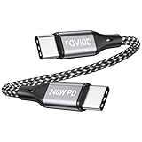 RAVIAD USB Type C ケーブル 短い 0.3M PD3.1対応 240W 超急速充電 USB-C & USB-C ケーブル 高速データ転送 超高耐久ナイロン編み USB C ケーブル iPhone 15/15 Pro Max、MacBook Pro/Air、iPad Pro、iPad Air、Galaxy S24/S23/S22、Google Pixel 等Type-c機種対応
