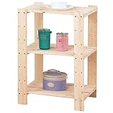 シェルフ 本収納 木製 天然木 無塗装 シェルフ 3段