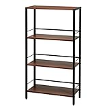 永井興産 ジャスティス ワイドラック 幅55×奥行25×高さ100cm・ウォールナット木目