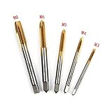 5ピース/ロットhssスパイラル尖ったプラグタップm3 m4 m5 m6 m8 m10 m12スパイラル尖ったタップ3ミリメートル/4ミリメートル/5ミリメートル/6ミリメートル/8ミリメートル