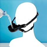 Ifukens 口枷smグッズ拘束グッズ開口器拷問器具猿轡 拘束具 アダルトグッズ強制飲尿口枷調教smプレイ聖水プレイsm 拘束具 ハード漏斗形さるぐつわ 女あだるとグッズ 女性 拘束具開口器具 イラ○チオ(ブラック)