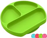 silikongシリコンサクションプレートfor Toddlers, Fits Most Highchairトレイ、BPAフリー、Divided Baby Feeding Bowls Dishes f