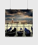 イタリアのVenice Gondolasアート印刷画像壁アート装飾の寝室用リビングルームホーム 14x14 GB-1454919-49-White