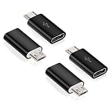 Type C to Micro USB 変換アダプタ 急速充電/データー転送/ 56Kレジス Type C to Micro USB 変換コネクタ (4個セット)充電コネクター スマホ 充電 データ伝送 軽量タイプ(ブラック)RuiMi
