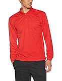 [グリマー] 長袖 メンズ 4.4オンス ドライ 長袖 ポロシャツ [ポケット付] 00335-ALP レッド L (日本サイズL相当)
