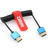 DRRI 8K HDMI to HDMI 2.1 超高速編組コイルケーブル Sonys A7III a7s3 A7RV FX6、Z Cam E2 S6 用