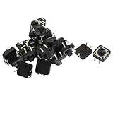 uxcell　タクトスイッチ モメンタリ プッシュボタン 触覚プッシュボタンスイッチ　4ピン DIP 穴通過 12x12x7.3mm　20個入り