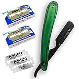 Kazakiri フォレストウッド 感動深剃り カミソリ 【プロ理容師が監修】 髭剃り 顔剃り 替刃40刃（20枚）付き 西洋剃刀 メンズ