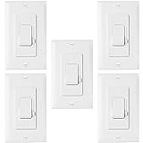 Enerlites 51300 3ウェイLEDディマースイッチユニバーサル照明制御のLED、CFL、白熱、ハロゲン、壁プレート含ま、ホワイト – 5パック