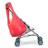 Hatch Things SureShop Reusable Shopping Bag That Clips On To Keep Strollers Standing, Neon Coral by 