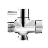 aozbzバスルーム3 Way t-adapter切替弁T型コネクターG 1 / 2シャワーシステム交換パーツシャットオフバルブ付き製ハンドヘルドビデスプレー15 / 16インチポリッシュクローム
