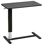 昇降テーブル　テーブル高さ　65～95㎝　キャスター付き (幅　80cm, ダークブラウン)