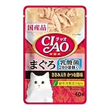 チャオ (CIAO) パウチ 乳酸菌入り まぐろ ささみ入り かつお節味 40g