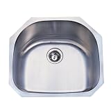 Kingston Brass KUD24219BN 18 Gauge 23-3/16-Inch-by-21-1/16-Inch-by-9-Inch Single Bowl Stainless Stee