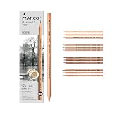 Marco 7001 木製鉛筆 デッサン用エンピツ プロフェッショナル スケッチ用木製鉛筆 六角軸 (7001-2H、4B、6B、8B MIX, 12)