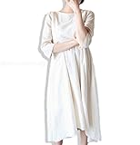 hanano 授乳 ファスナー付き マタニティ フレア ワンピース ロング丈 コットン ワンピ フォーマル (XXL, ホワイト)