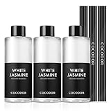 COCODOR ココドール ディフューザーオイル詰め替え用 ホワイトジャスミン(White Jasmine) 200ml 3個セット リードディフューザー スティック付き リフィル ルームフレグランス 芳香剤 人気