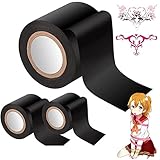 ボンテージテープ 拘束テープ 非粘着 sm 固定テープ 3色セット 簡単拘束 静電気 調教 女性 手足の拘束ベルト 束縛具 痛くない 手に優しい 拘束ロープ SMプレイ SMコスプレ 夫婦 カップル 大人のおもちゃ 初心者 男女兼用 (16M×5CM,3つ黒)